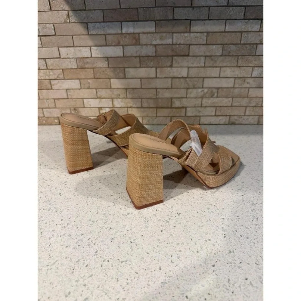 Monrovia Raffia‎ Wedge Sandals Womens Platform NWT